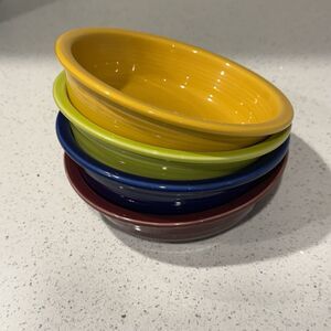 FIESTA set of 4 Mixed Colors 7” medium Cereal Bowls 19 oz Fiestaware